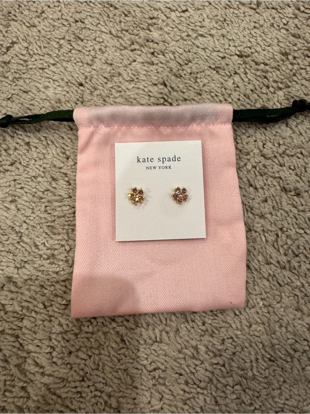 Kate Spade Sparkling Purple & Gold Flower Stud Earrings
